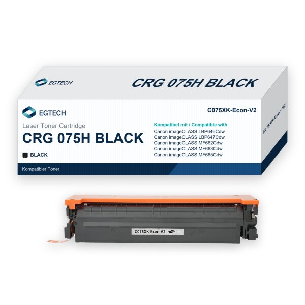 Toner kompatibel mit Canon CRG 075H Black imageCLASS LBP646Cdw LBP647Cdw Schwarz