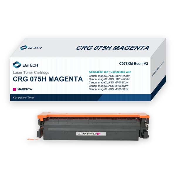 Toner kompatibel mit Canon CRG 075H Magenta Magenta imageCLASS LBP646Cdw