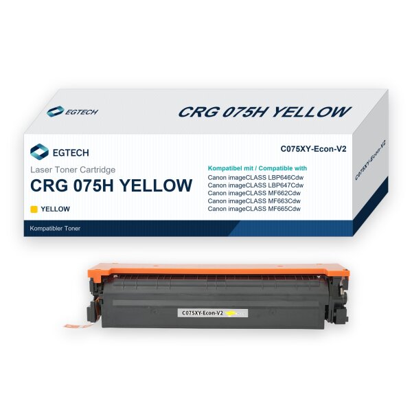 Toner kompatibel mit Canon CRG 075H Yellow Gelb imageCLASS LBP646Cdw LBP647Cdw