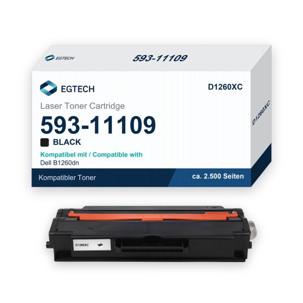 Toner kompatibel mit Dell 593-11109 B1260dn B1265DNF Schwarz