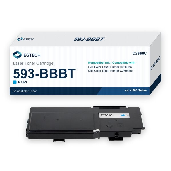 Toner kompatibel mit Dell 593-BBBT Cyan Color Laser Printer C2660dn C2665dnf