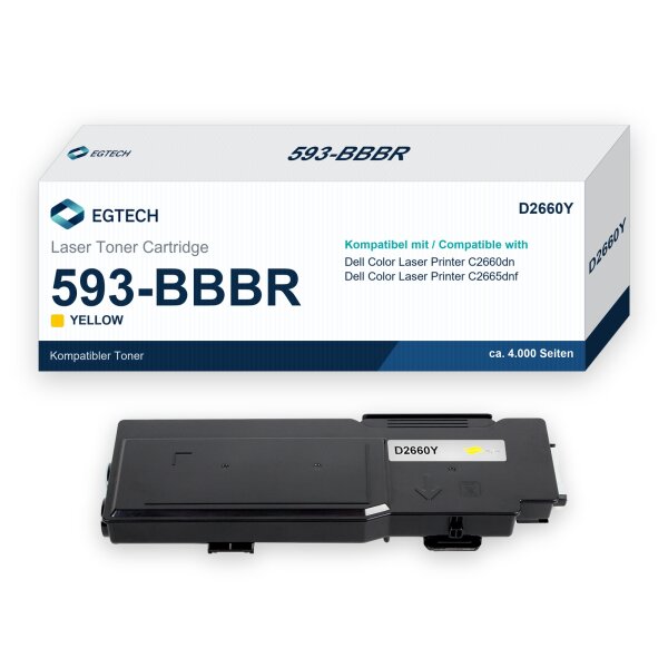 Toner kompatibel mit Dell 593-BBBR Gelb Color Laser Printer C2660dn C2665dnf