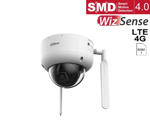 Dahua IPC-HDBW3441DR1P-AST-4G-NL668EAU-0280B IP Dome 4G Überwachungskamera 4MP WizSense SMD H.265