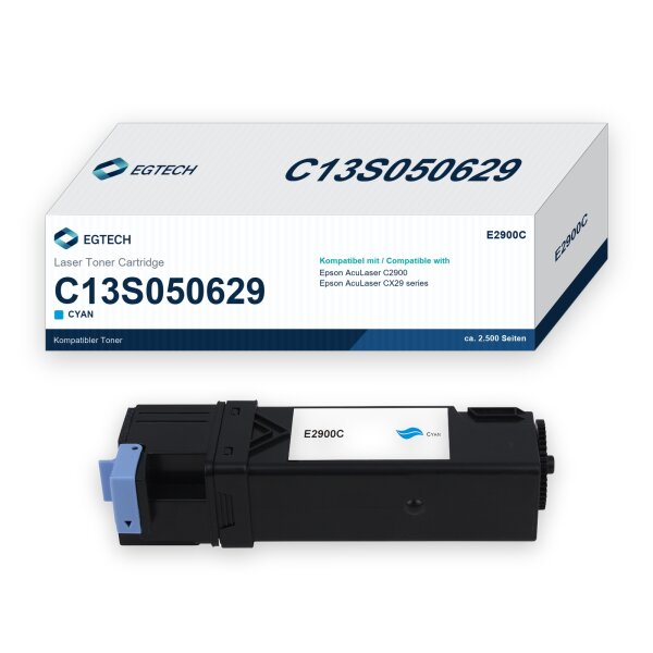 Toner kompatibel mit Epson C13S050629 Cyan AcuLaser C2900 CX29
