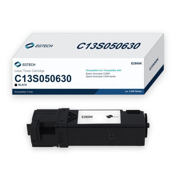 Toner kompatibel mit Epson C13S050630 AcuLaser C2900 CX29 Schwarz