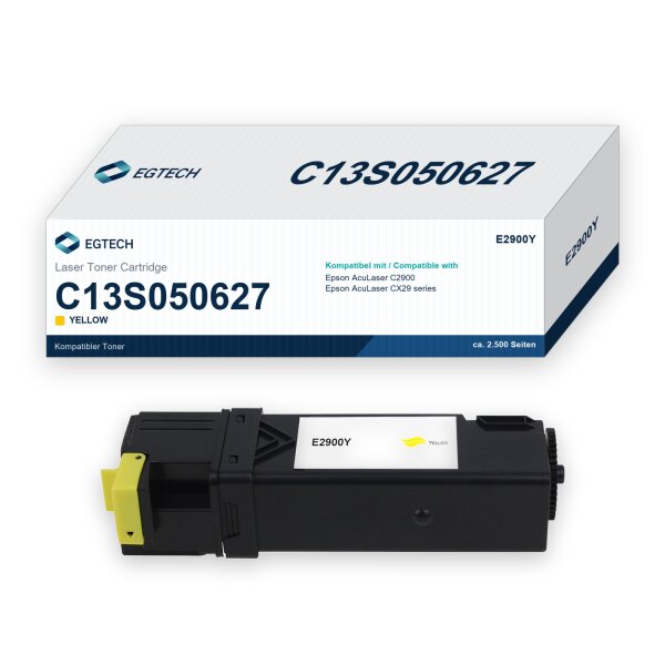 Toner kompatibel mit Epson C13S050627 Gelb AcuLaser C2900 CX29