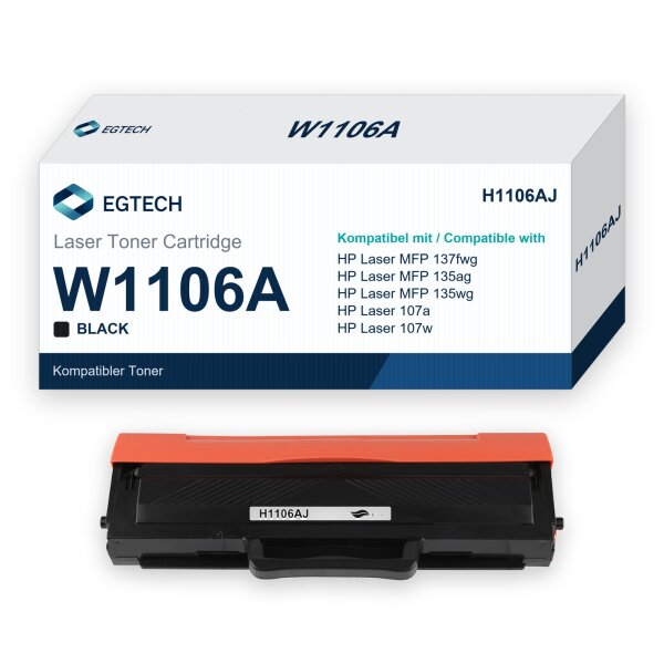 Toner kompatibel mit HP W1106A 2.000 S. Laser MFP 137fwg 135ag 135wg 107a 107w