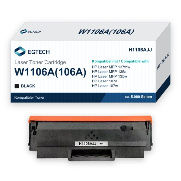 Toner kompatibel mit HP W1106A Laser MFP 137fnw 135a 135w 107a 107w Schwarz
