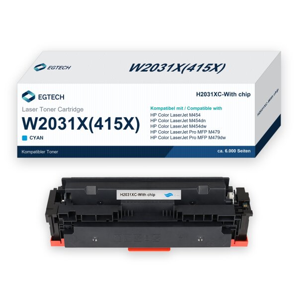Toner kompatibel mit HP W2031X Cyan Color M454 M454dn M454dw M479 M479dw M479dn