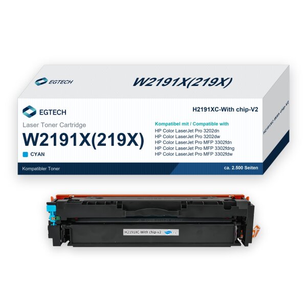 Toner kompatibel mit HP W2191X Cyan Color Pro 3202dn 3202dw 3302fdn 3302fdng