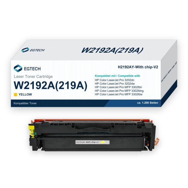 Toner kompatibel mit HP W2192A Gelb Color Pro 3202dn 3202dw 3302fdn 3302fdng