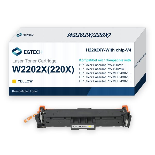 Toner kompatibel mit HP W2202X Gelb Color Pro 4202dn 4202dw 4302dw 4302fdn
