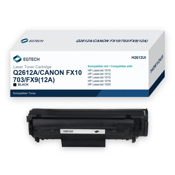 Toner kompatibel mit HP Q2612A 2.000 S. 1010 1012 1015 1018 1020 1022 3015 3020