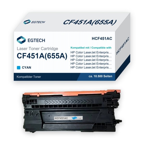 Toner kompatibel mit HP CF451A Cyan Color Enterprise M652dn M652n M653x M653dn