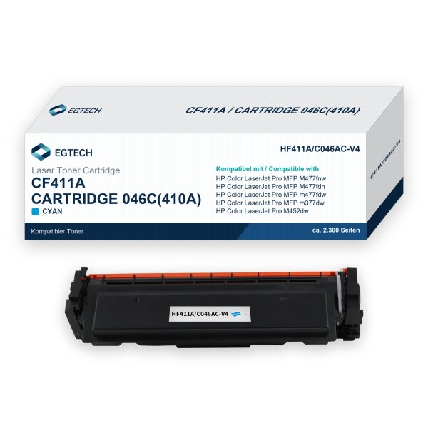 Toner kompatibel mit HP CF411A Cyan Color Pro MFP M477fnw M477fdn m477fdw m377dw