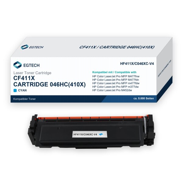 Toner kompatibel mit HP CF411X Cyan Color Pro MFP M477fnw M477fdn m477fdw m377dw