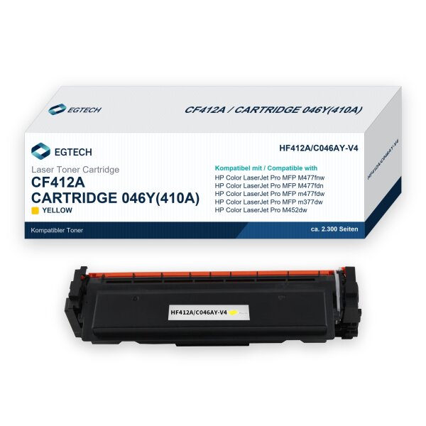 Toner kompatibel mit HP CF412A Gelb Color Pro MFP M477fnw M477fdn m477fdw m377dw