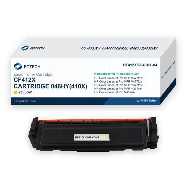 Toner kompatibel mit HP CF412X Gelb Color Pro MFP M477fnw M477fdn m477fdw m377dw