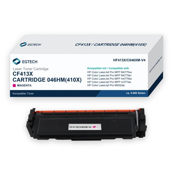 Toner kompatibel mit HP CF413X Magenta Color Pro MFP M477fnw M477fdn m477fdw