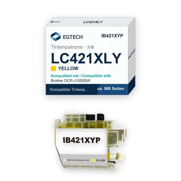 Tinte kompatibel mit Brother LC421XLY Gelb DCP-J1050DW MFC-J1010DW DCP-J1140DW