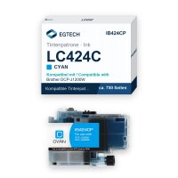 Tinte kompatibel mit Brother LC424C Cyan DCP-J1200W...