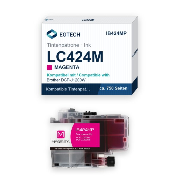 Tinte kompatibel mit Brother LC424M Magenta DCP-J1200W DCP-J1200WE