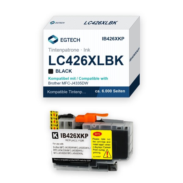 Tinte kompatibel mit Brother LC426XLBK MFC-J4335DW MFC-J4335DWXL MFC-J4340DW