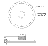 Dahua PFA102 Aufhängeadapter Kamera-Zubehör Aluminium Ø 169 mm x 37 mm 1 Zoll PF