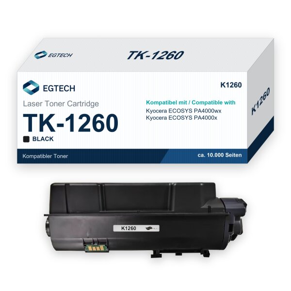 Toner kompatibel mit Kyocera TK-1260 ECOSYS PA4000wx PA4000x Schwarz