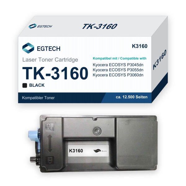 Toner kompatibel mit Kyocera TK-3160 ECOSYS P3045dn P3055dn P3060dn Schwarz