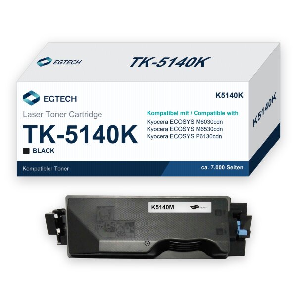Toner kompatibel mit Kyocera TK-5140K ECOSYS M6030cdn M6530cdn P6130cdn Schwarz