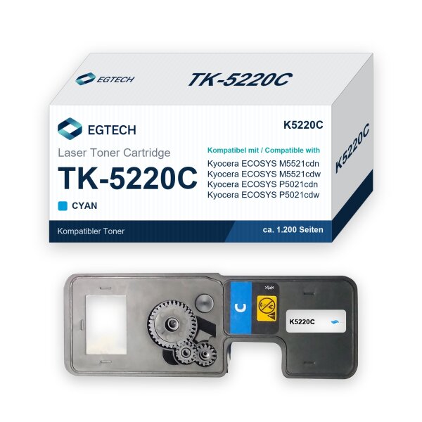 Toner kompatibel mit Kyocera TK-5220C Cyan ECOSYS M5521cdn M5521cdw P5021cdn