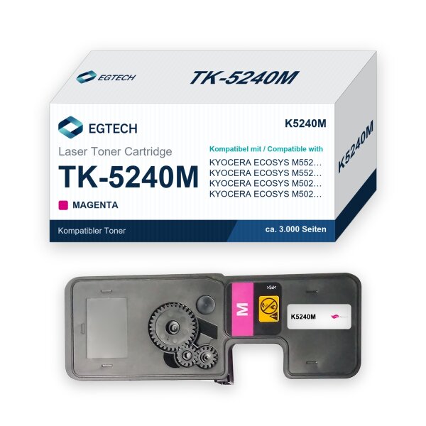 Toner kompatibel mit Kyocera TK-5240M Magenta ECOSYS M5526cdn M5526cdw M5026cdn