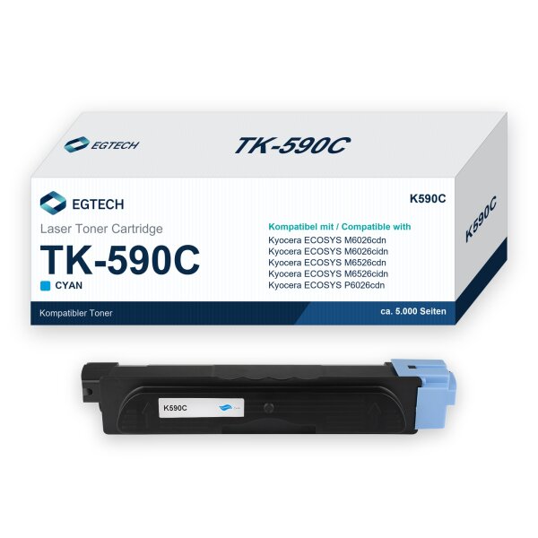 Toner kompatibel mit Kyocera TK-590C Cyan ECOSYS M6026cdn M6026cidn M6526cdn