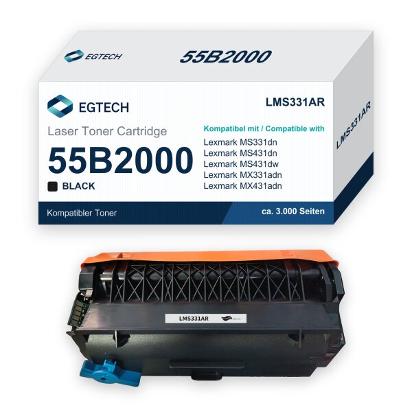 Toner kompatibel mit Lexmark 55B2000 MS331dn MS431dn MS431dw MX331adn MX431adn