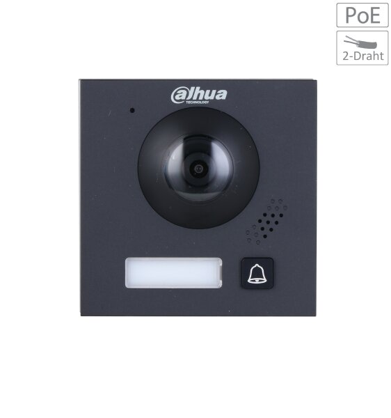Dahua VTO4202FB-P1 Kamera Modul 1-Tasten Hybrid Black Überwachungskamera 2MP 2-Draht IP65 IK07 Aluminium