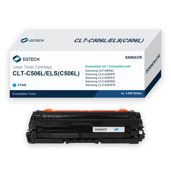 Toner kompatibel mit Samsung CLT-C506L Cyan CLP-680ND CLX-6260FR CLX-6260FD