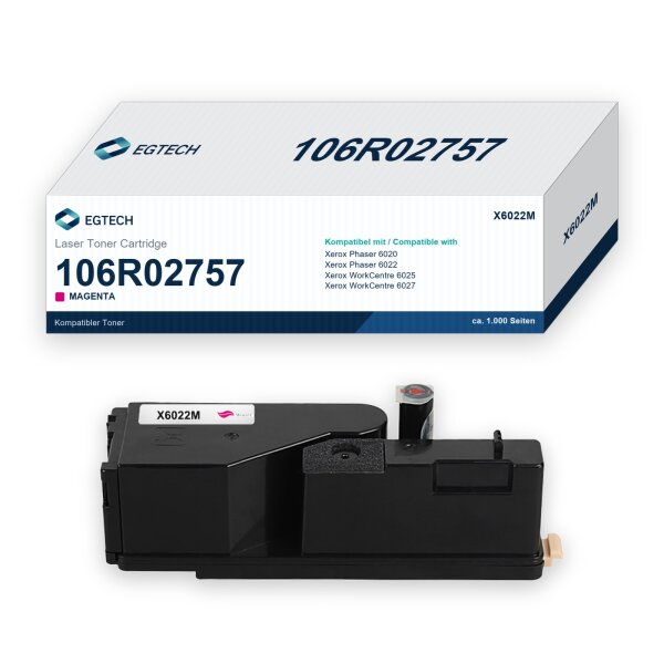 Toner kompatibel mit Xerox 106R02757 Magenta Phaser 6020 6022 WorkCentre 6025
