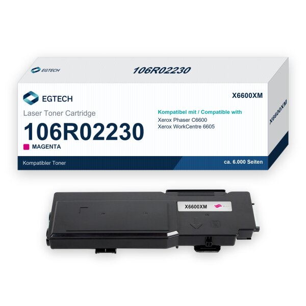 Toner kompatibel mit Xerox 106R02230 Magenta Phaser C6600 WorkCentre 6605