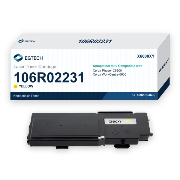 Toner kompatibel mit Xerox 106R02231 Gelb Phaser C6600 WorkCentre 6605