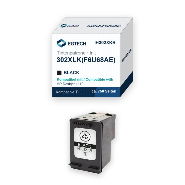 Tinte kompatibel mit HP 302XLK Deskjet 1110 1111 1112 2130 2131 2132 2133 2134