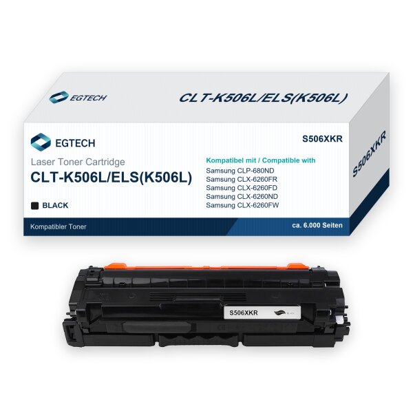 Toner kompatibel mit Samsung CLT-K506L CLP-680ND CLX-6260FR CLX-6260FD Schwarz