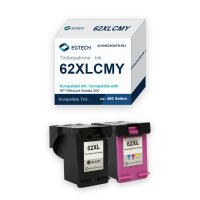 Tinte kompatibel mit HP 62XLCMY Mehrfarbig Envy 5540 5541...