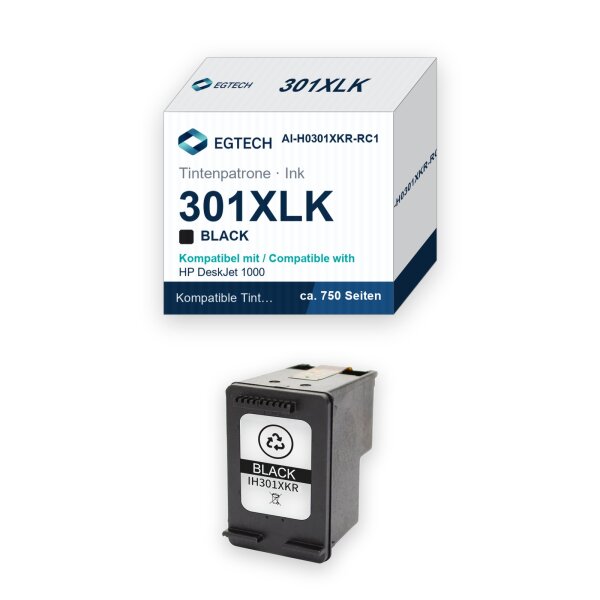 Tinte kompatibel mit HP 301XLK DeskJet 1000 1010 1011 1012 1015 1050 1050A 1051