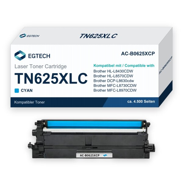 Toner kompatibel mit Brother TN625XLC Cyan HL-L8430CDW HL-L8570CDW DCP-L8630cdw