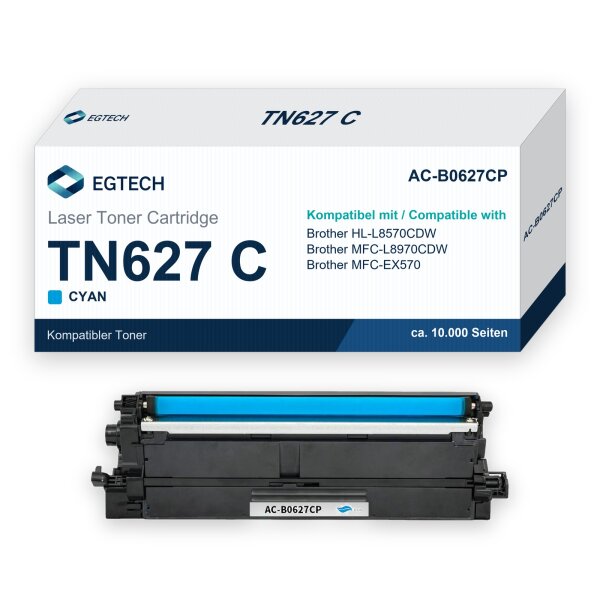 Toner kompatibel mit Brother TN627 C Cyan HL-L8570CDW MFC-L8970CDW MFC-EX570