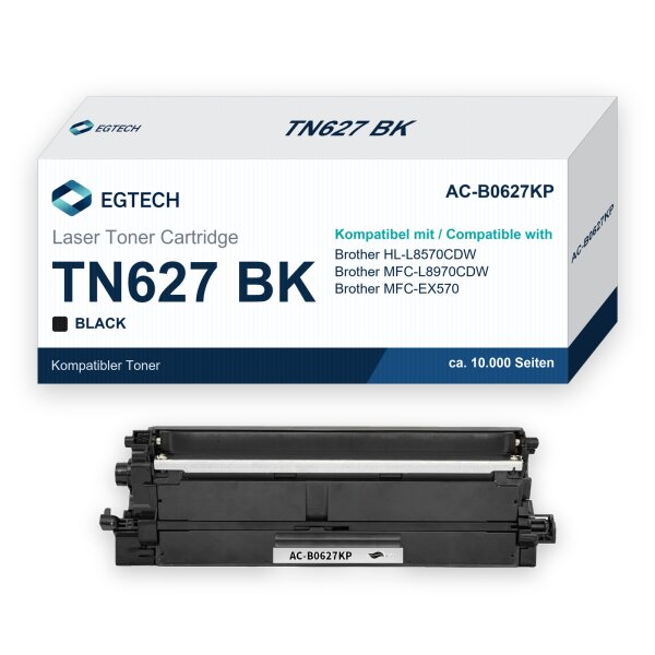 Toner kompatibel mit Brother TN627 BK HL-L8570CDW MFC-L8970CDW MFC-EX570 Schwarz