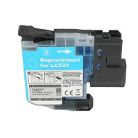 Tinte kompatibel mit Brother LC521 C Cyan DCP-J1260W...