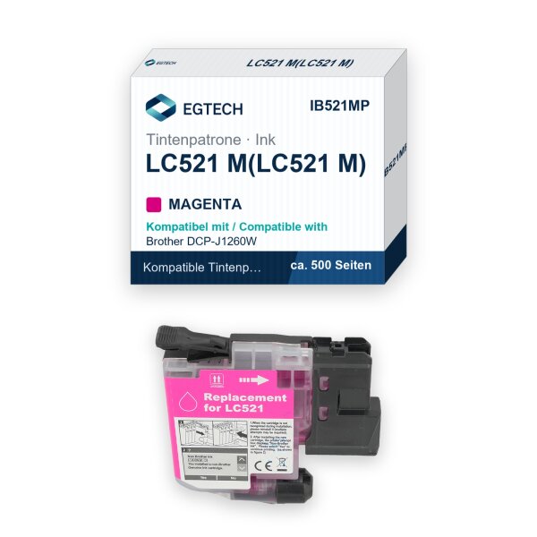 Tinte kompatibel mit Brother LC521 M Magenta DCP-J1260W DCP-J1310DW DCP-J1313DW