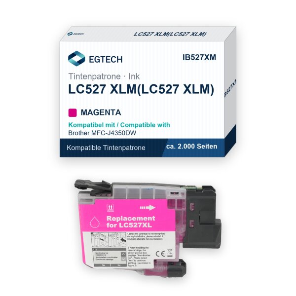 Tinte kompatibel mit Brother LC527 XLM Magenta MFC-J4350DW MFC-J4550DW
